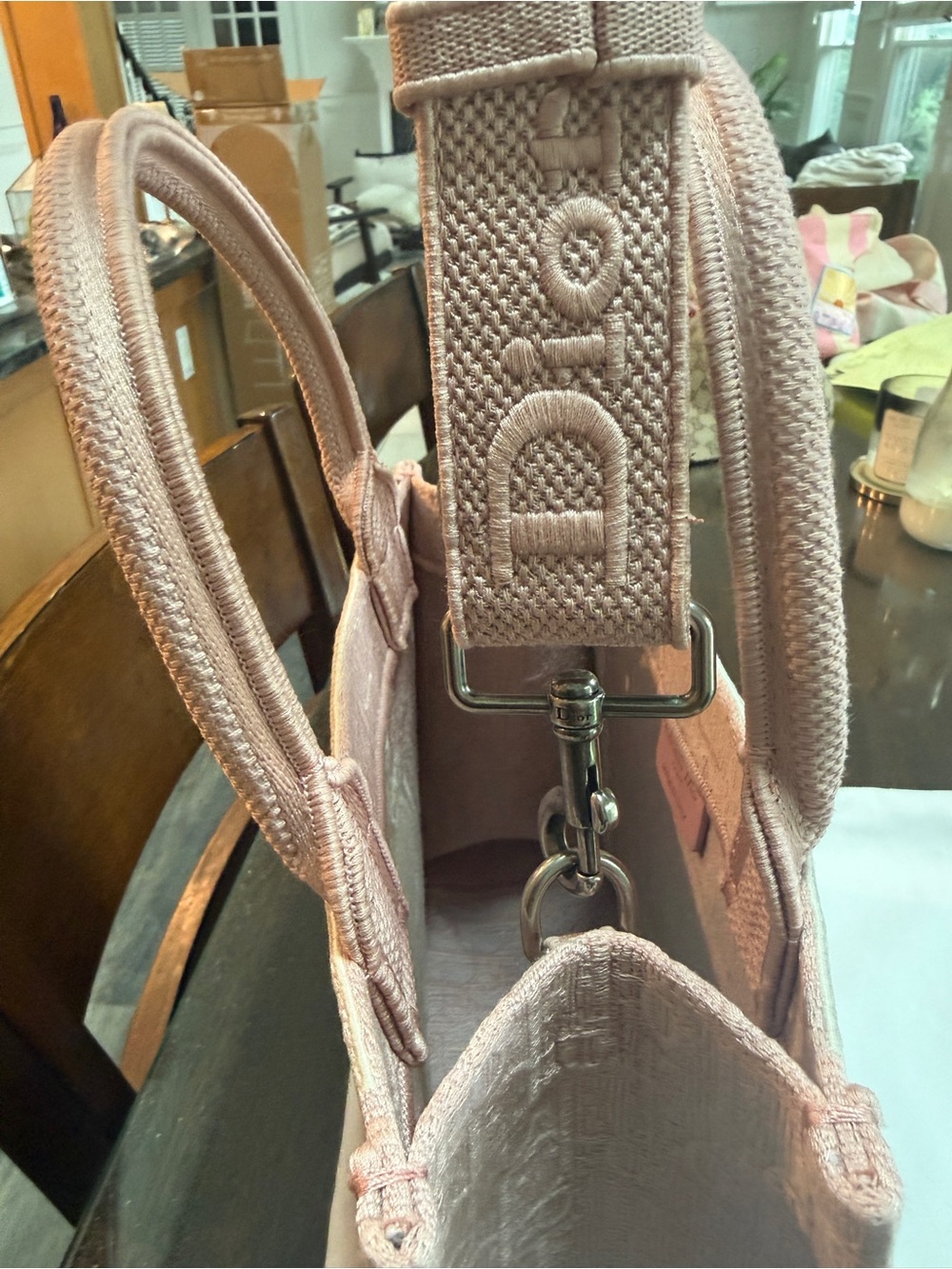 Pink Embroidered Book Tote - Dior - Picture 4 of 11